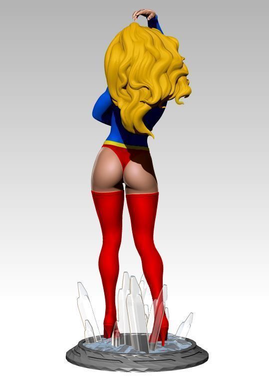 Sexy Pin-Up Supergirl 3D print model_9