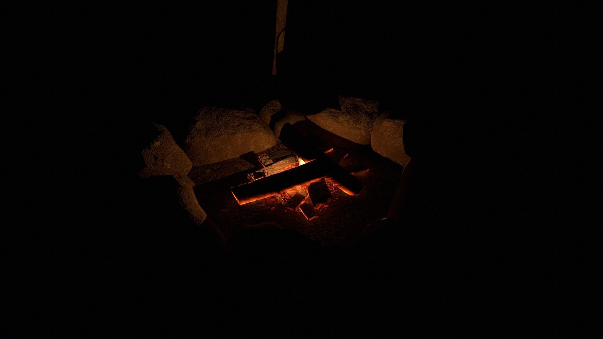 Wild Rustic Camping Fire - Game Ready - Low Poly Low-poly 3D model_25