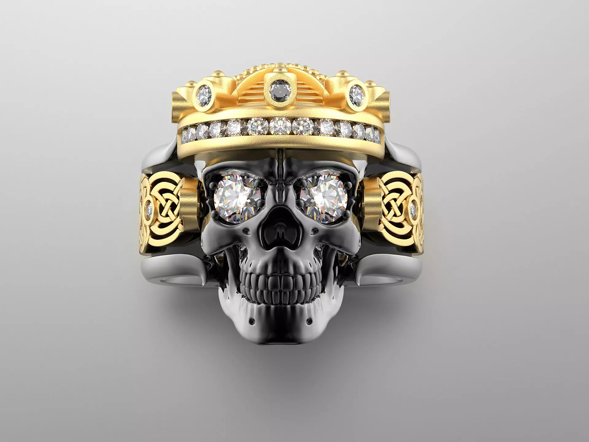 Jewelry Biker Skull Ring 0204 V1 Set of Sizes 7-13US Stl 3dm Fbx 3D print model