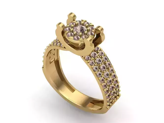 Womens Rings With Stone Ring Ready STL 3DM Models Rings women