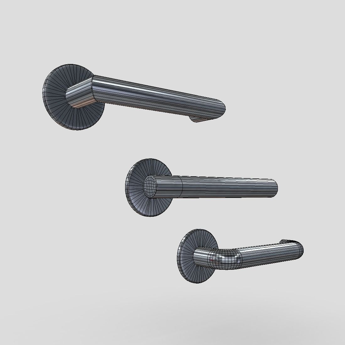 Door Handle Pack Low-poly 3D model_4