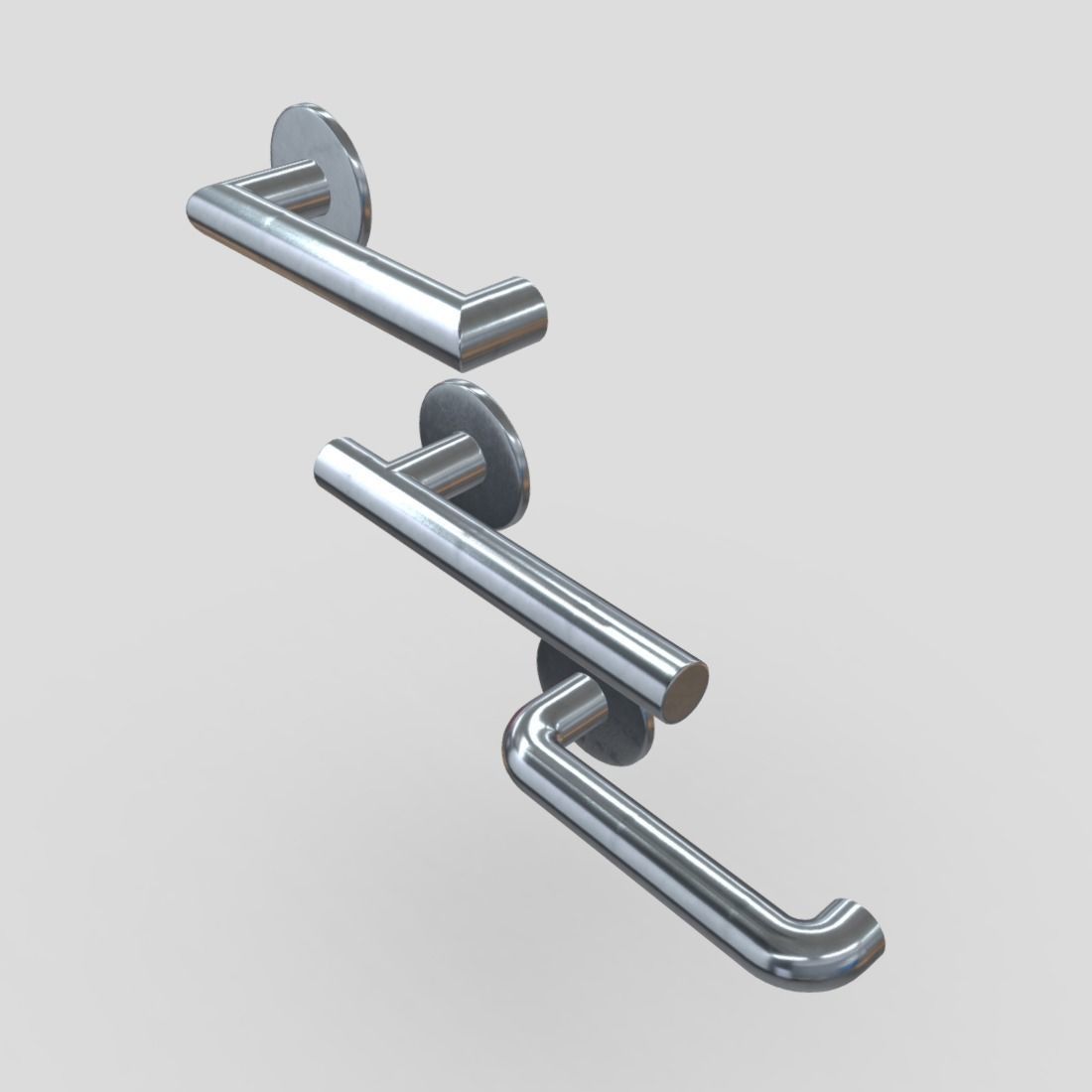 Door Handle Pack Low-poly 3D model_5
