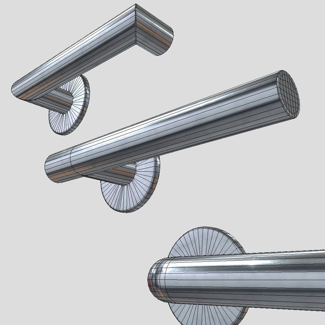 Door Handle Pack Low-poly 3D model_14