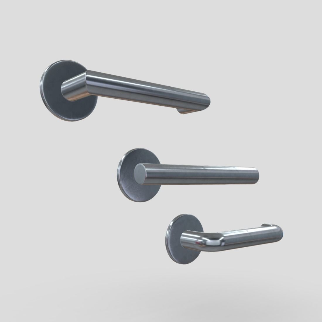 Door Handle Pack Low-poly 3D model_3