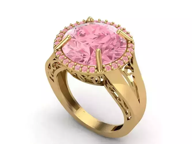 Womens Rings With Stone Ring Ready STL 3DM Models Rings women