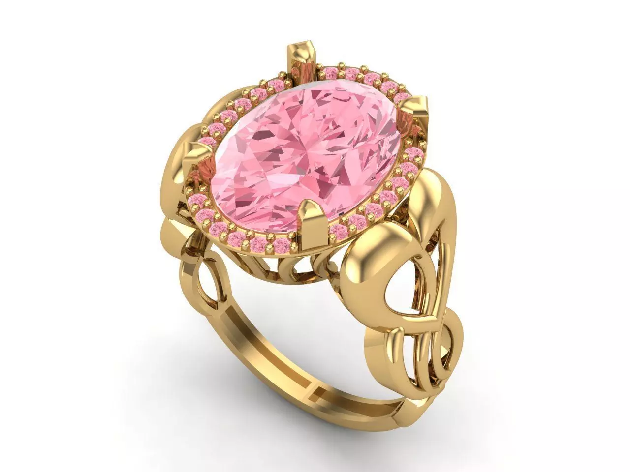 Womens Rings With Stone Ring Ready STL 3DM Models Rings women 3D print model_0