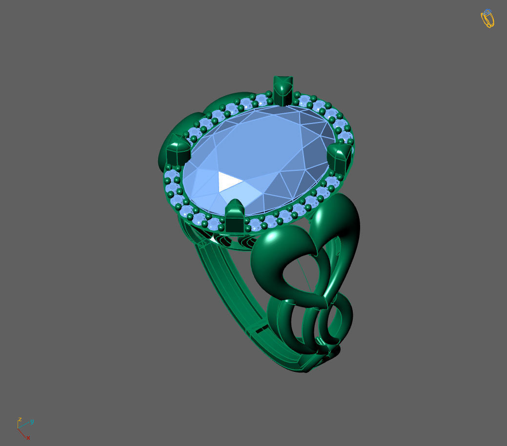 Womens Rings With Stone Ring Ready STL 3DM Models Rings women 3D print model_4