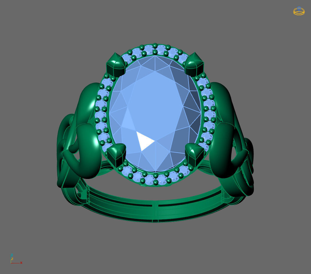 Womens Rings With Stone Ring Ready STL 3DM Models Rings women 3D print model_2