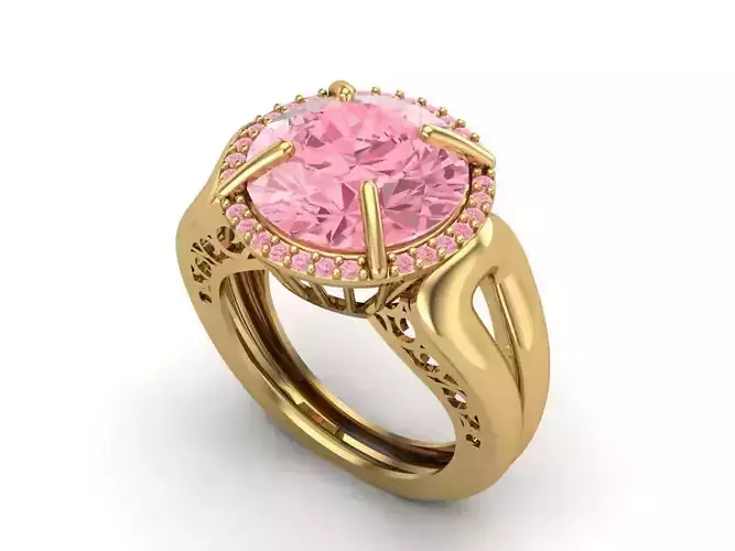 Womens Rings With Stone Ring Ready STL 3DM Models Rings women