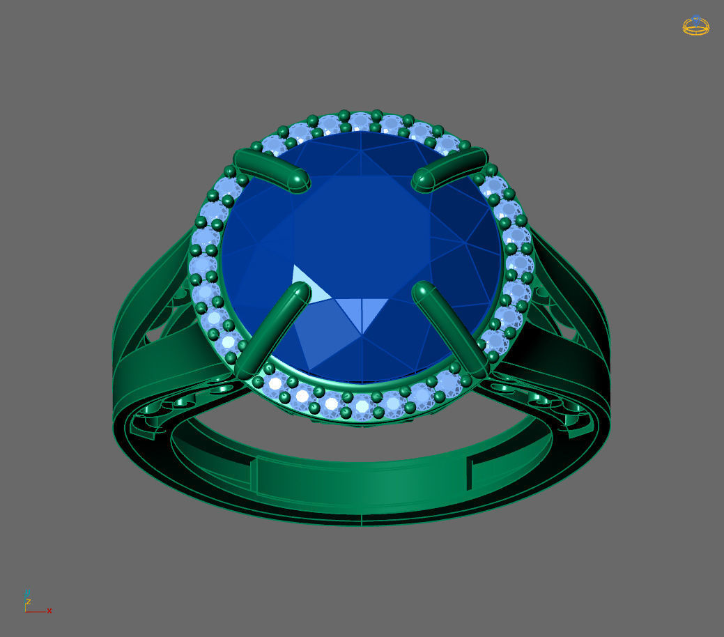 Womens Rings With Stone Ring Ready STL 3DM Models Rings women 3D print model_2