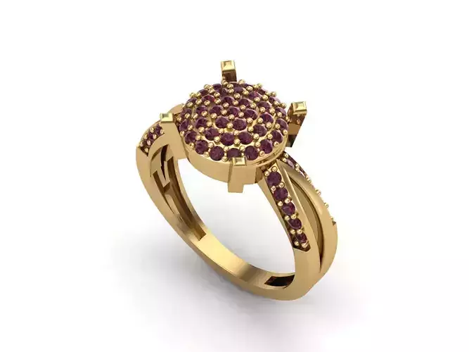 Womens Rings With Stone Ring Ready STL 3DM Models Rings women