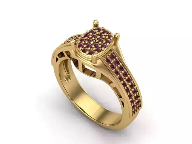 Womens Rings With Stone Ring Ready STL 3DM Models Rings women