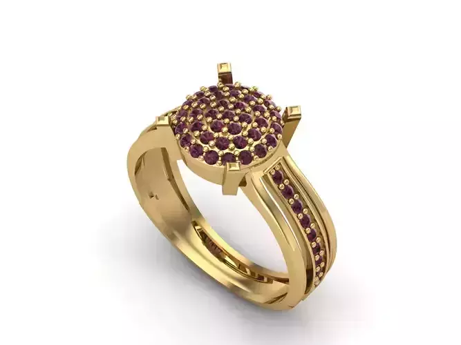 Womens Rings With Stone Ring Ready STL 3DM Models Rings women