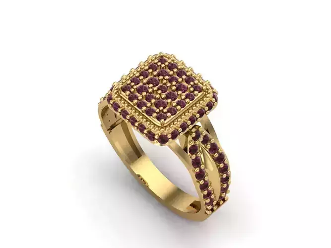 Womens Rings With Stone Ring Ready STL 3DM Models Rings women