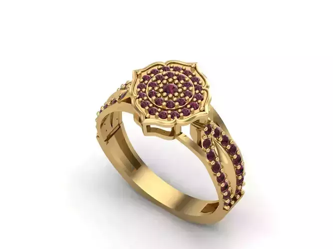 Womens Rings With Stone Ring Ready STL 3DM Models Rings women