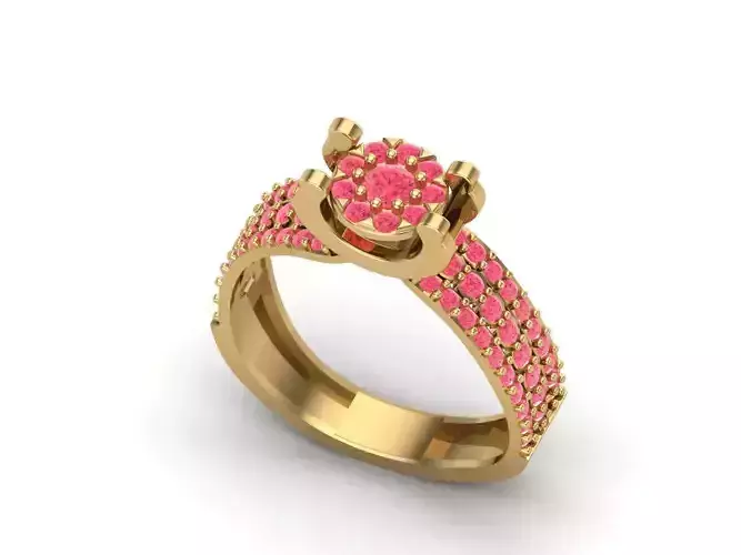 Womens Rings With Stone Ring Ready STL 3DM Models Rings women