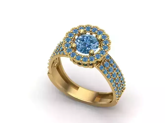 Womens Rings With Stone Ring Ready STL 3DM Models Rings women