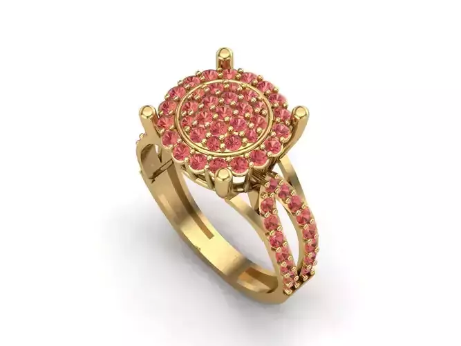 Womens Rings With Stone Ring Ready STL 3DM Models Rings women