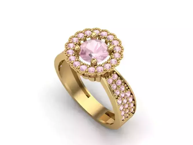 Womens Rings With Stone Ring Ready STL 3DM Models Rings women