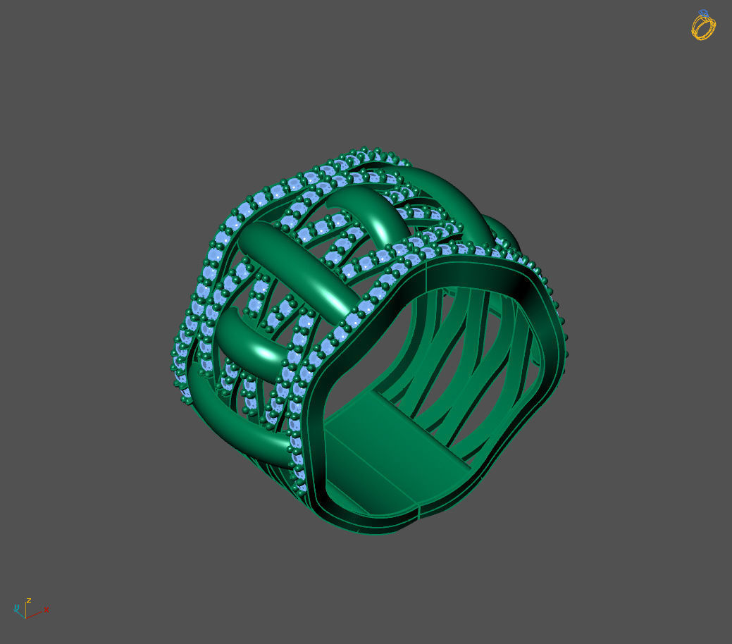 Womens Rings With Stone Ring Ready STL 3DM Models Rings women 3D print model_3