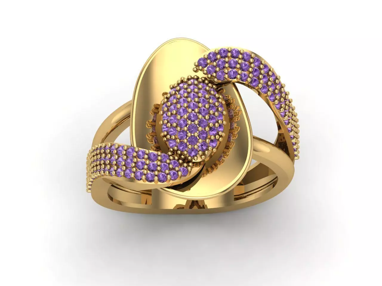 Womens Rings With Stone Ring Ready STL 3DM Models Rings women 3D print model_0