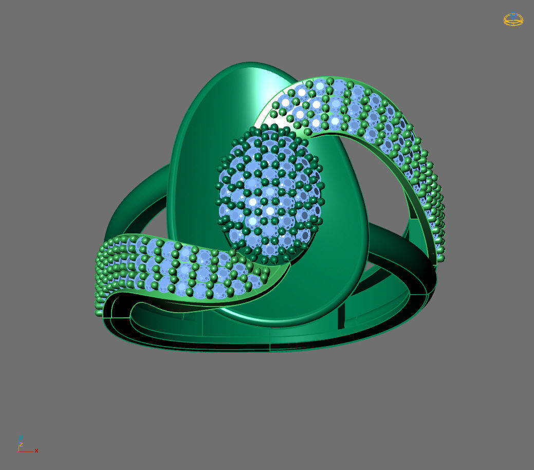 Womens Rings With Stone Ring Ready STL 3DM Models Rings women 3D print model_1