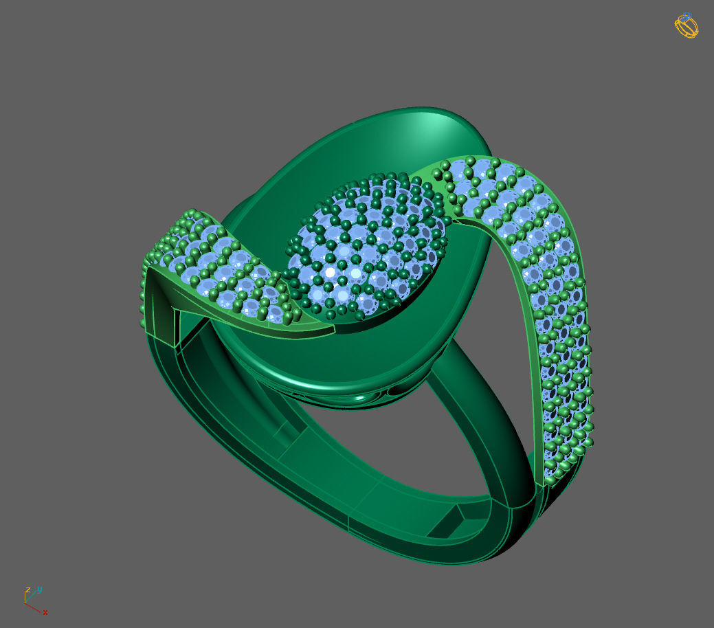 Womens Rings With Stone Ring Ready STL 3DM Models Rings women 3D print model_4