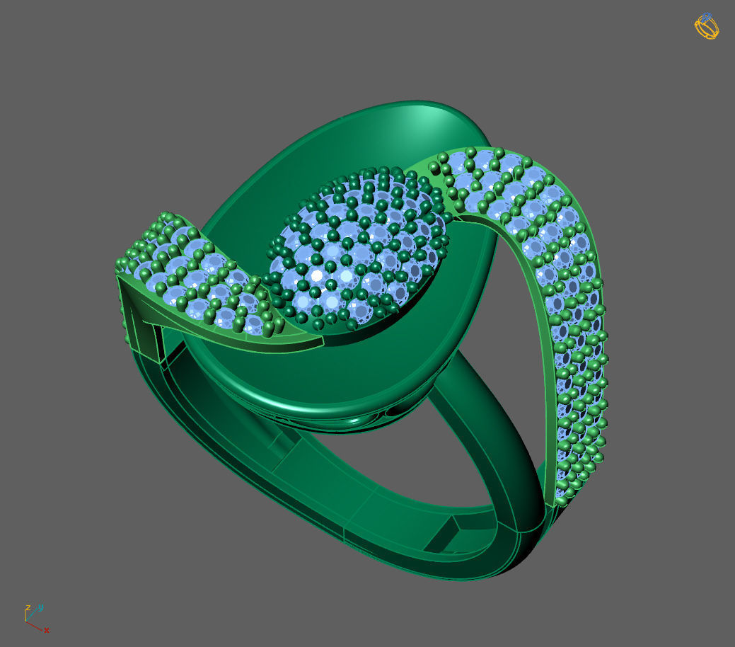 Womens Rings With Stone Ring Ready STL 3DM Models Rings women 3D print model_2