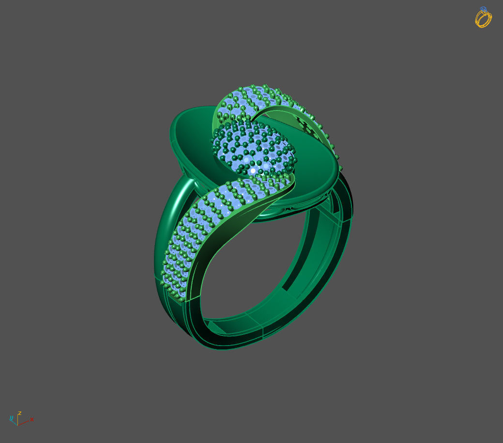 Womens Rings With Stone Ring Ready STL 3DM Models Rings women 3D print model_3