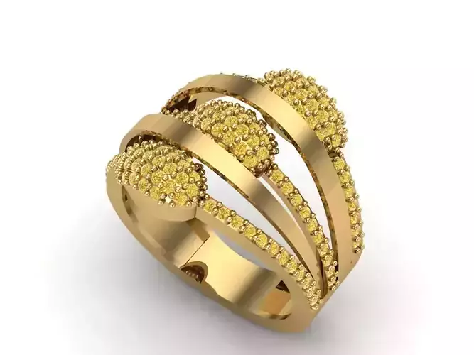 Womens Rings With Stone Ring Ready STL 3DM Models Rings women