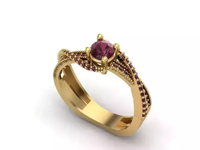 Womens Rings With Stone Ring Ready STL 3DM Models Rings women