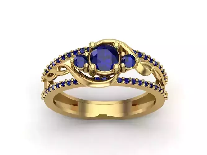 Womens Rings With Stone Ring Ready STL 3DM Models Rings women