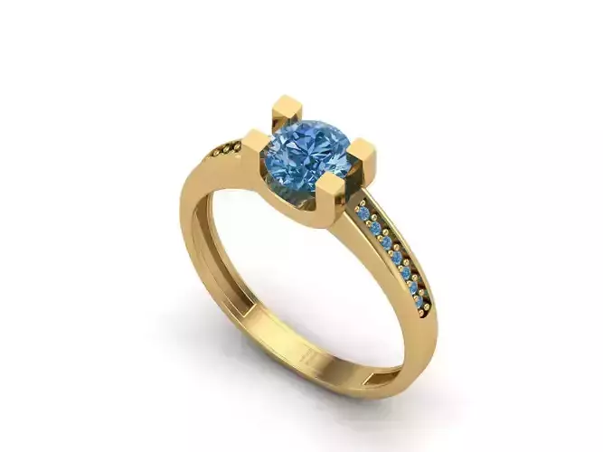 Womens Rings With Stone Ring Ready STL 3DM Models Rings women