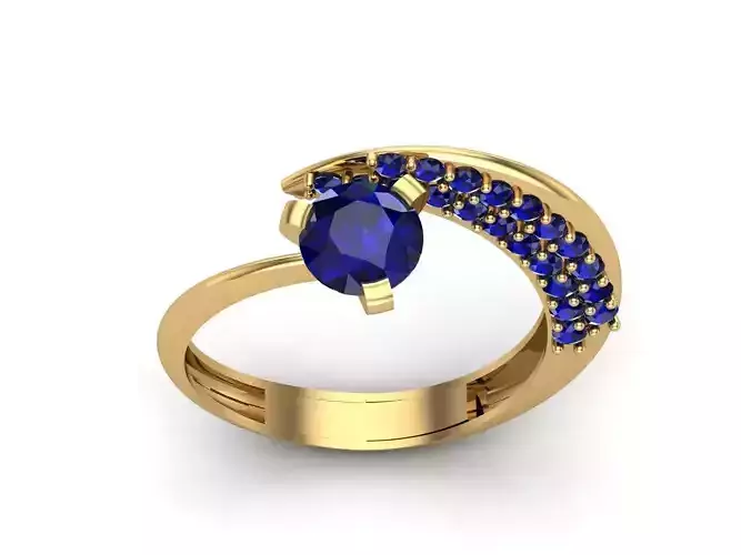 Womens Rings With Stone Ring Ready STL 3DM Models Rings women