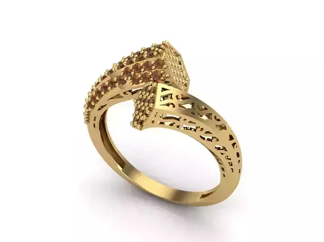 Womens Rings With Stone Ring Ready STL 3DM Models Rings women