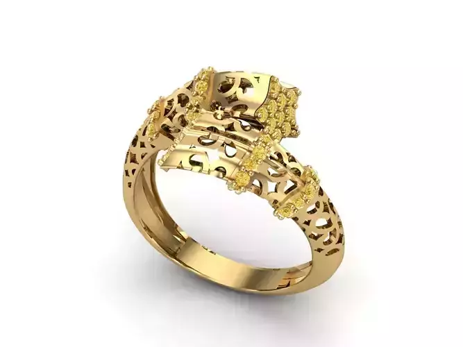 Womens Rings With Stone Ring Ready STL 3DM Models Rings women