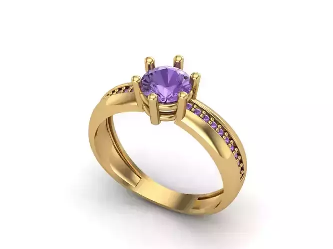 Womens Rings With Stone Ring Ready STL 3DM Models Rings women