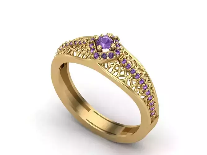 Womens Rings With Stone Ring Ready STL 3DM Models Rings women