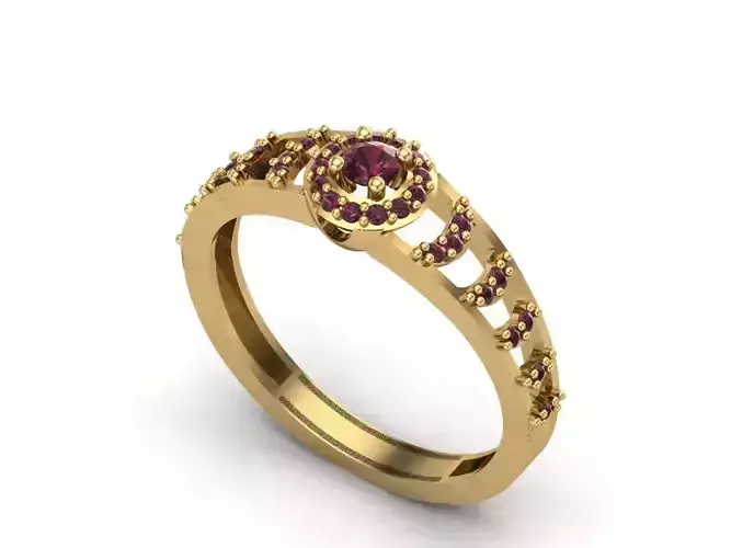Womens Rings With Stone Ring Ready STL 3DM Models Rings women