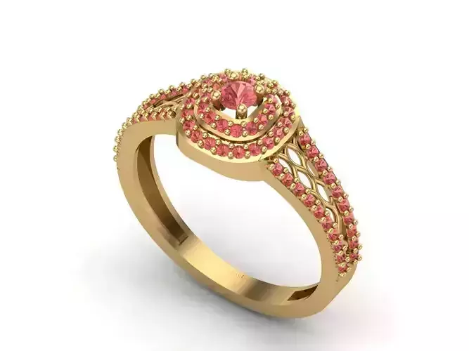 Womens Rings With Stone Ring Ready STL 3DM Models Rings women