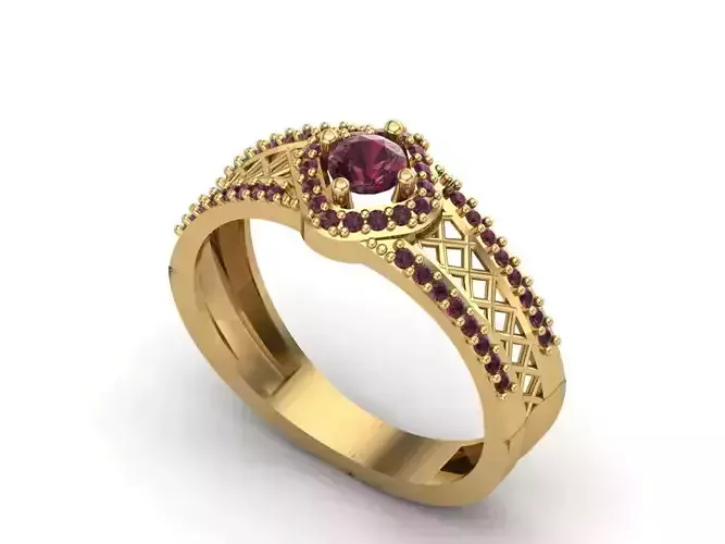 Womens Rings With Stone Ring Ready STL 3DM Models Rings women