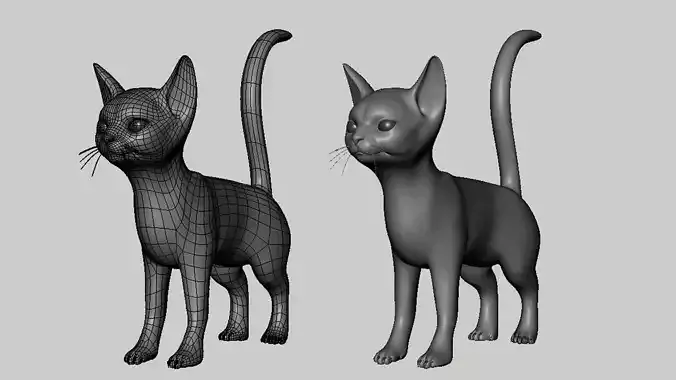Cat Model Low-poly 3D model