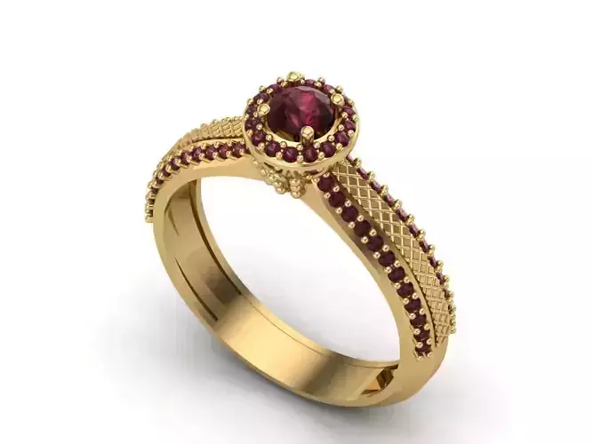 Womens Rings With Stone Ring Ready STL 3DM Models Rings women