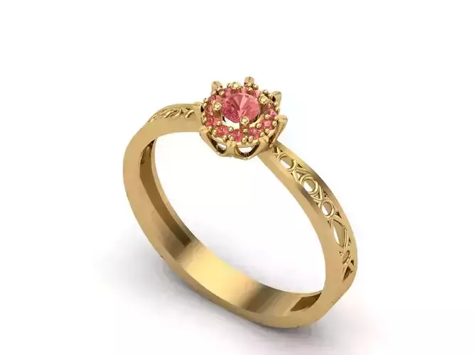 Womens Rings With Stone Ring Ready STL 3DM Models Rings women