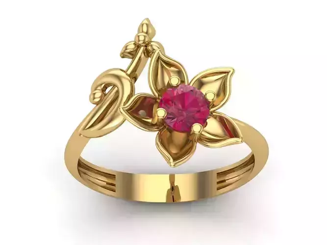 Womens Rings With Stone Ring Ready STL 3DM Models Rings women