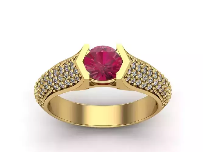 Womens Rings With Stone Ring Ready STL 3DM Models Rings women