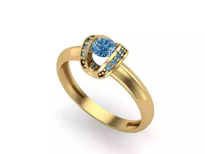 Womens Rings With Stone Ring Ready STL 3DM Models Rings women