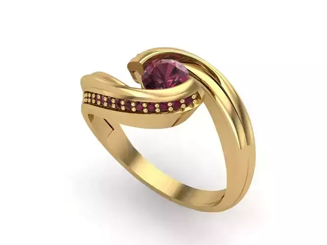 Womens Rings With Stone Ring Ready STL 3DM Models Rings women