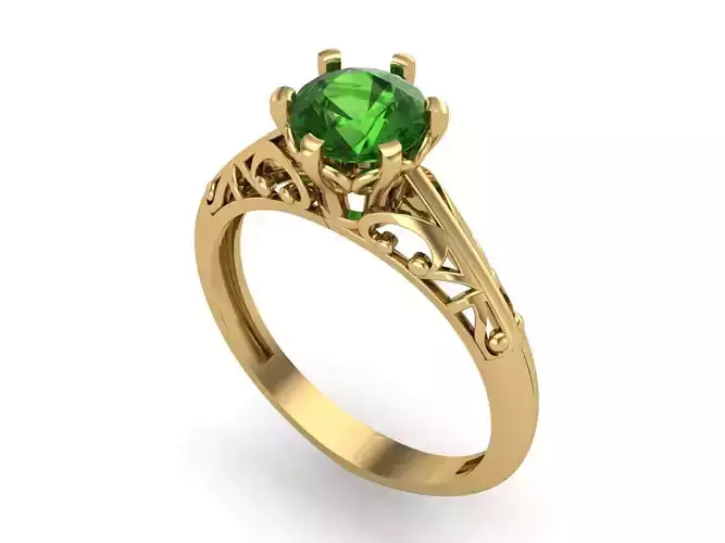 Womens Rings With Stone Ring Ready STL 3DM Models Rings women