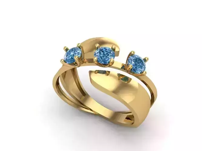 Womens Rings With Stone Ring Ready STL 3DM Models Rings women